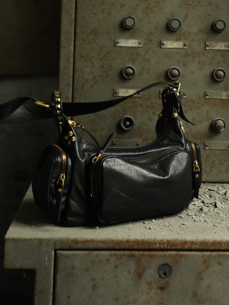 Bushwick Top-Grain Leather Crossbody Bowling Bag