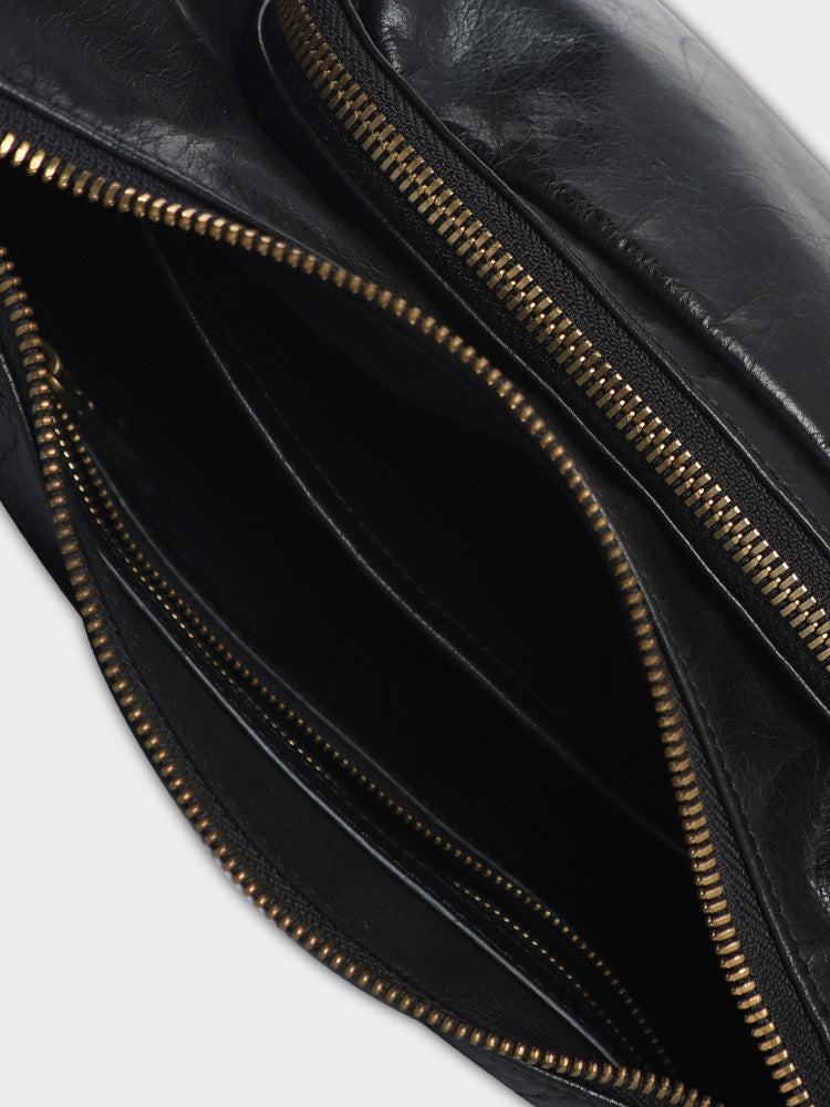 Bushwick Top-Grain Leather Crossbody Bowling Bag