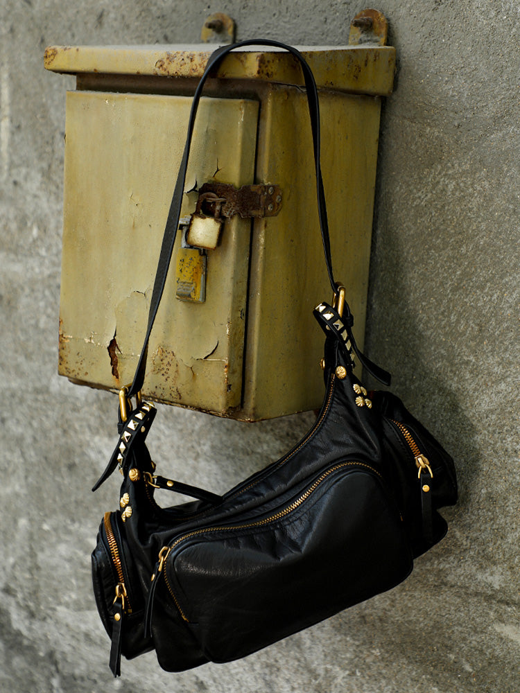 Bushwick Top-Grain Leather Crossbody Bowling Bag